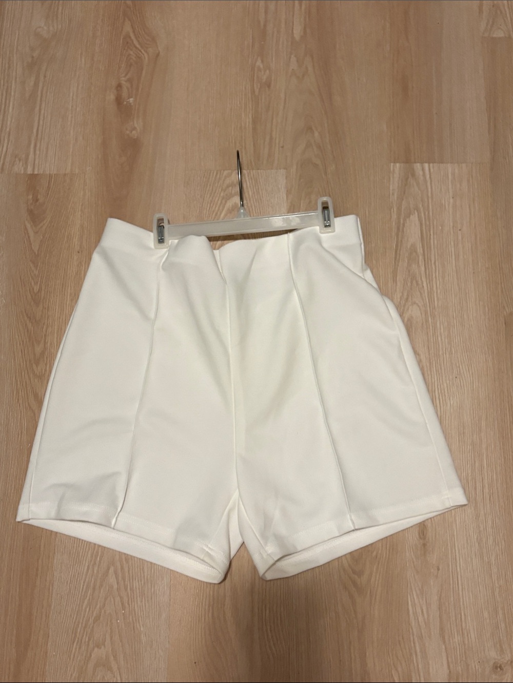 SHEIN Cream High-Waist Tailored Women's Shorts